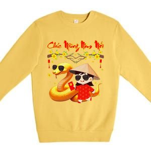 Chuc Mung Nam Moi Xuan At Ty Happy Tet 2025 Vietnamese Premium Crewneck Sweatshirt