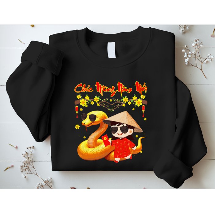 Chuc Mung Nam Moi Xuan At Ty Happy Tet 2025 Vietnamese Sweatshirt