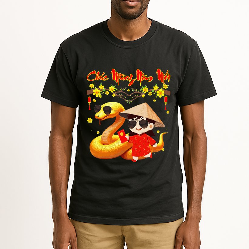 Chuc Mung Nam Moi Xuan At Ty Happy Tet 2025 Vietnamese Tall T-Shirt