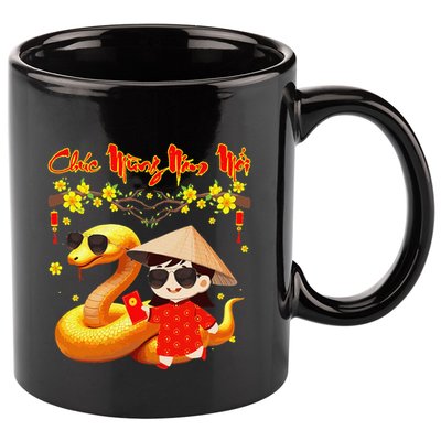 Chuc Mung Nam Moi Xuan At Ty Happy Tet 2025 Vietnamese 11oz C Handle Ceramic Mug