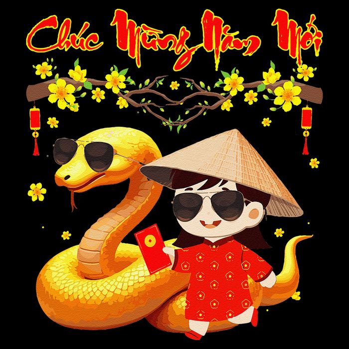 Chuc Mung Nam Moi Xuan At Ty Happy Tet 2025 Vietnamese Drawstring Bag