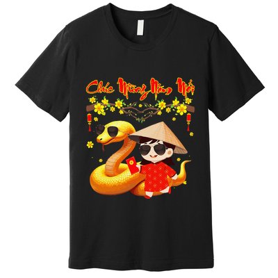Chuc Mung Nam Moi Xuan At Ty Happy Tet 2025 Vietnamese Premium T-Shirt