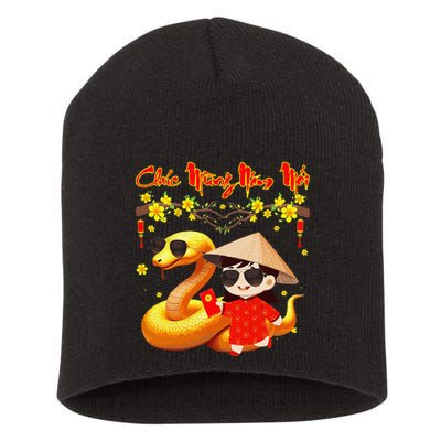 Chuc Mung Nam Moi Xuan At Ty Happy Tet 2025 Vietnamese Short Acrylic Beanie