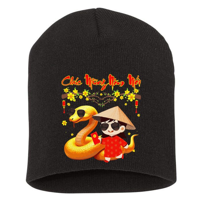 Chuc Mung Nam Moi Xuan At Ty Happy Tet 2025 Vietnamese Short Acrylic Beanie