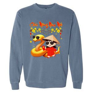 Chuc Mung Nam Moi Xuan At Ty Happy Tet 2025 Vietnamese Garment-Dyed Sweatshirt