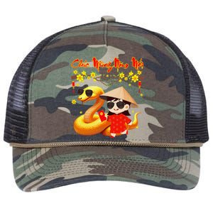 Chuc Mung Nam Moi Xuan At Ty Happy Tet 2025 Vietnamese Retro Rope Trucker Hat Cap