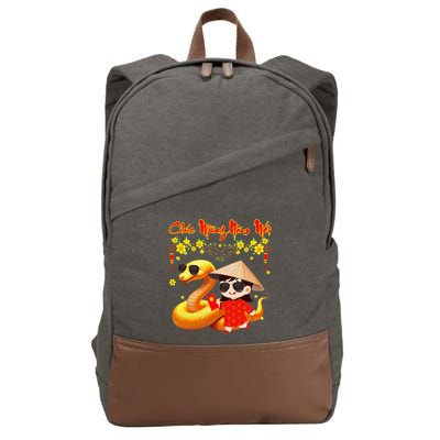 Chuc Mung Nam Moi Xuan At Ty Happy Tet 2025 Vietnamese Cotton Canvas Backpack