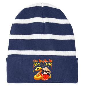 Chuc Mung Nam Moi Xuan At Ty Happy Tet 2025 Vietnamese Striped Beanie with Solid Band