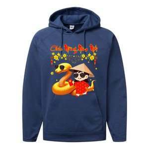 Chuc Mung Nam Moi Xuan At Ty Happy Tet 2025 Vietnamese Performance Fleece Hoodie