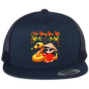 Chuc Mung Nam Moi Xuan At Ty Happy Tet 2025 Vietnamese Flat Bill Trucker Hat