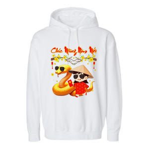 Chuc Mung Nam Moi Xuan At Ty Happy Tet 2025 Vietnamese Garment-Dyed Fleece Hoodie