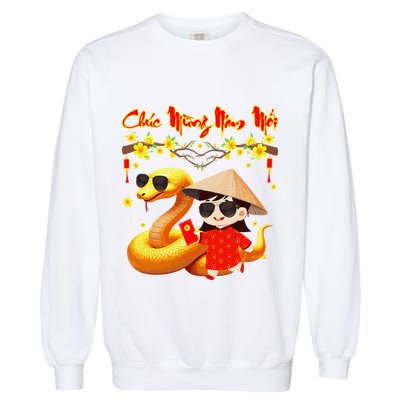 Chuc Mung Nam Moi Xuan At Ty Happy Tet 2025 Vietnamese Garment-Dyed Sweatshirt