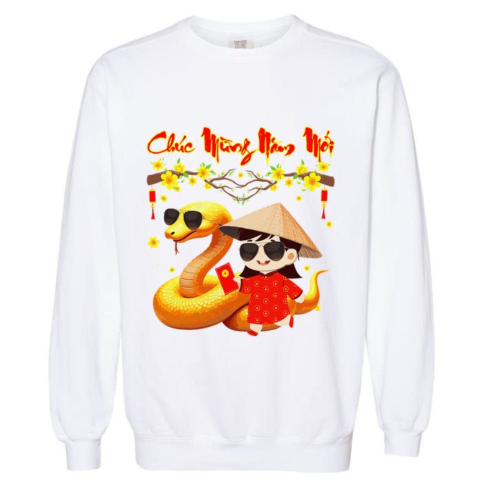 Chuc Mung Nam Moi Xuan At Ty Happy Tet 2025 Vietnamese Garment-Dyed Sweatshirt
