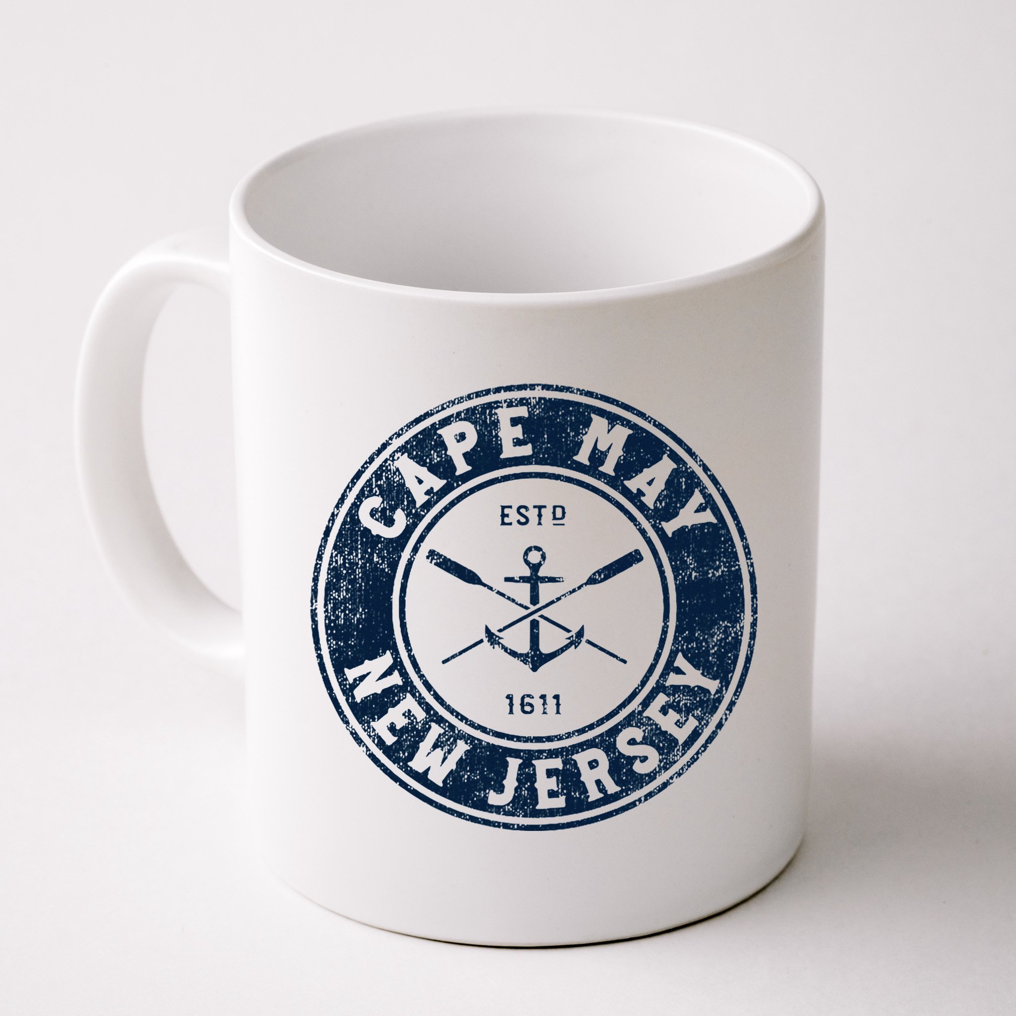 Cape May New Jersey Nj Vintage Boat Anchor & Oars Mug