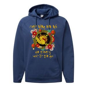 Chuc Mung Nam Moi Vietnamese Lunar New Year Of The Dragon Performance Fleece Hoodie