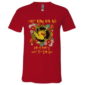 Chuc Mung Nam Moi Vietnamese Lunar New Year Of The Dragon V-Neck T-Shirt