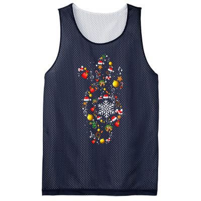 Christmas Musical Note Music Lover Teacher Sing Carols Xmas Mesh Reversible Basketball Jersey Tank