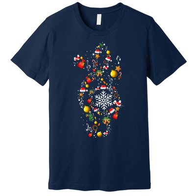 Christmas Musical Note Music Lover Teacher Sing Carols Xmas Premium T-Shirt