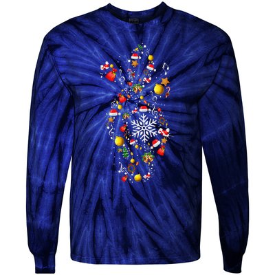 Christmas Musical Note Music Lover Teacher Sing Carols Xmas Tie-Dye Long Sleeve Shirt