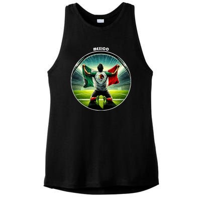 Cool Mexico National Soccer Team With Flag Ladies PosiCharge Tri-Blend Wicking Tank