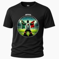 Cool Mexico National Soccer Team With Flag Cooling Performance Crew T-Shirt