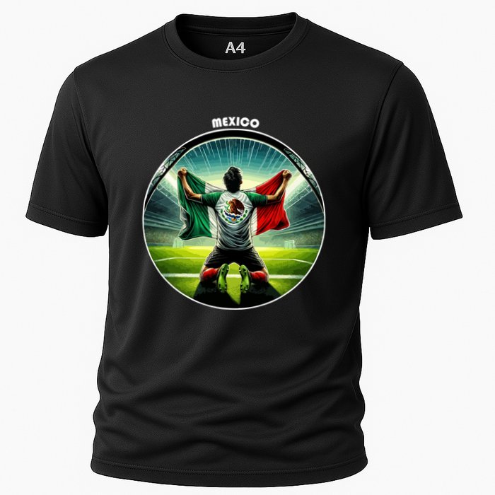 Cool Mexico National Soccer Team With Flag Cooling Performance Crew T-Shirt