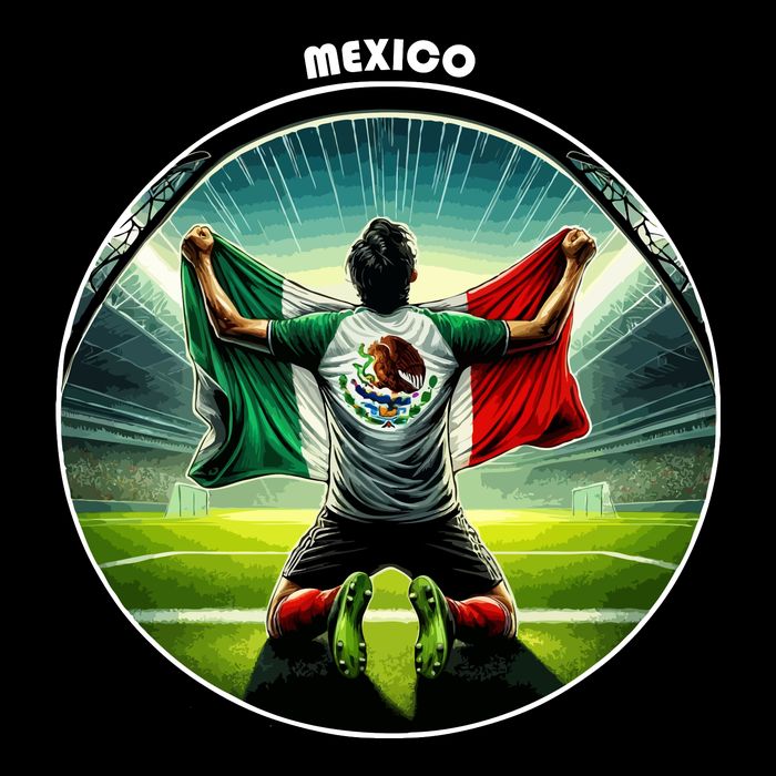 Cool Mexico National Soccer Team With Flag Cooling Performance Crew T-Shirt