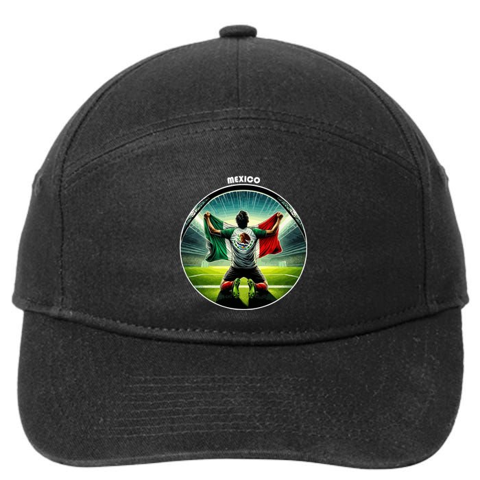 Cool Mexico National Soccer Team With Flag 7-Panel Snapback Hat