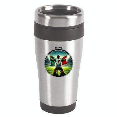 Cool Mexico National Soccer Team With Flag 16oz Travel Tumbler