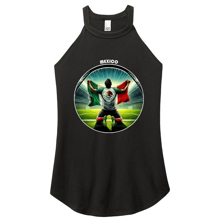 Cool Mexico National Soccer Team With Flag Women's Perfect Tri Rocker Tank