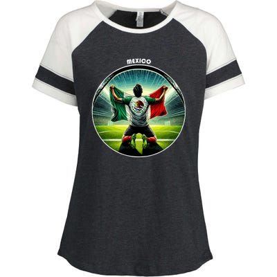 Cool Mexico National Soccer Team With Flag Enza Ladies Jersey Colorblock Tee