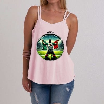 Cool Mexico National Soccer Team With Flag Women's Strappy Tank