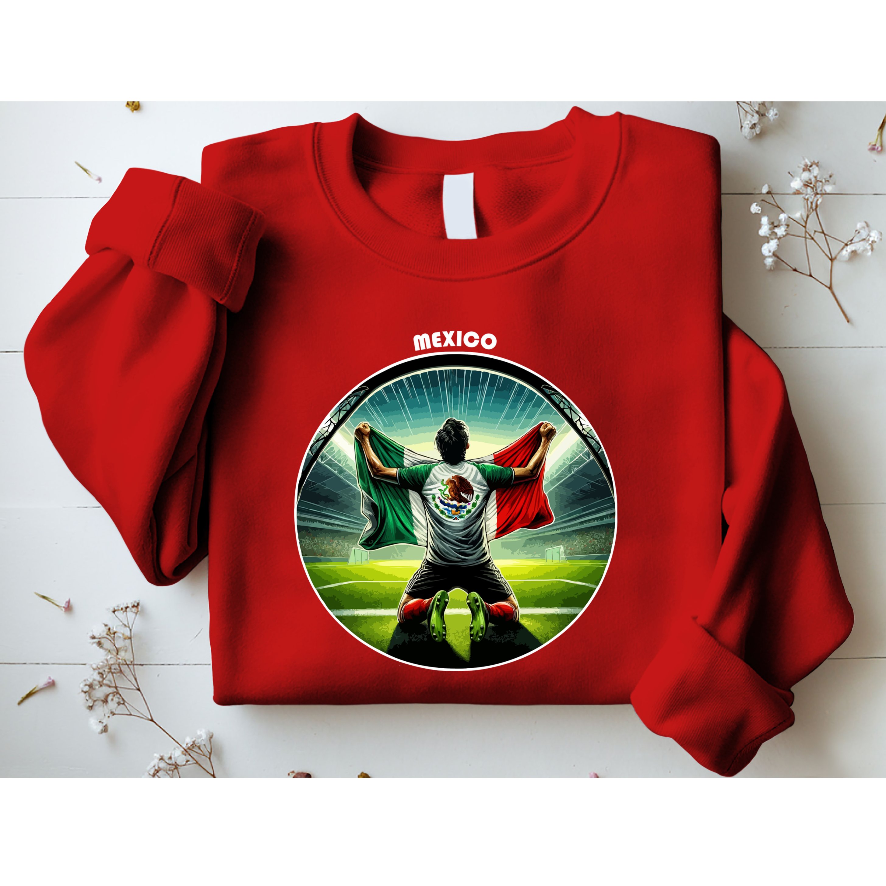 Cool Mexico National Soccer Team With Flag Sweatshirt