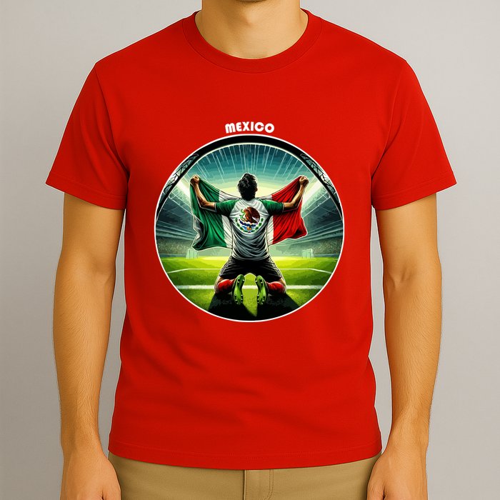 Cool Mexico National Soccer Team With Flag T-Shirt