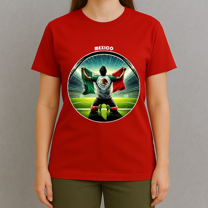 Cool Mexico National Soccer Team With Flag T-Shirt