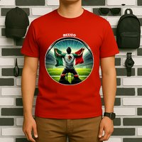 Cool Mexico National Soccer Team With Flag T-Shirt