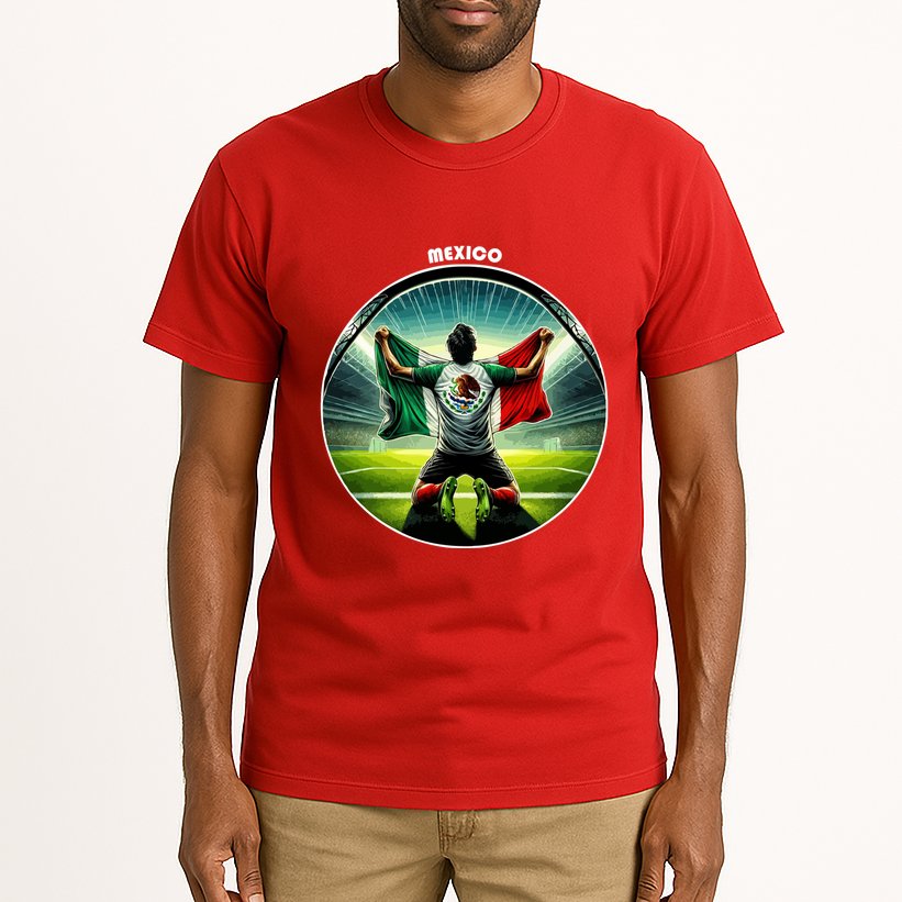 Cool Mexico National Soccer Team With Flag Tall T-Shirt