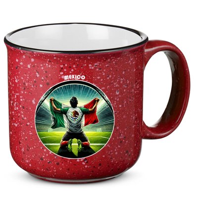 Cool Mexico National Soccer Team With Flag 15oz Campfire Ceramic Mug