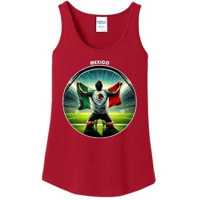 Cool Mexico National Soccer Team With Flag Ladies Essential Tank