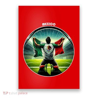 Cool Mexico National Soccer Team With Flag Poster