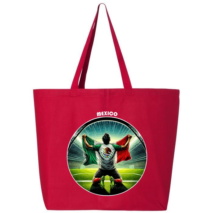 Cool Mexico National Soccer Team With Flag 25L Jumbo Tote