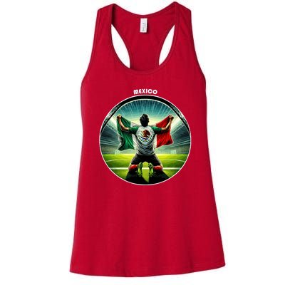 Cool Mexico National Soccer Team With Flag Women's Racerback Tank