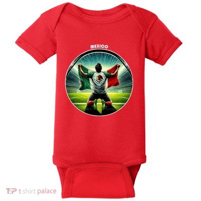 Cool Mexico National Soccer Team With Flag Baby Bodysuit