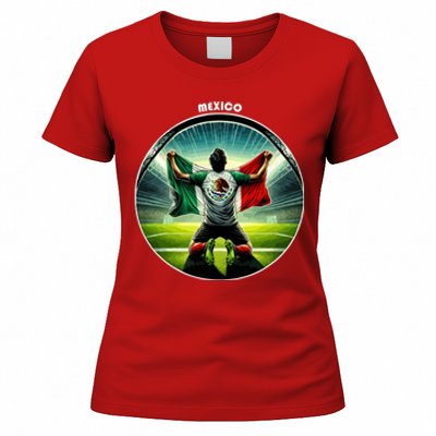 Cool Mexico National Soccer Team With Flag Women's T-Shirt