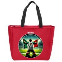 Cool Mexico National Soccer Team With Flag Zip Tote Bag