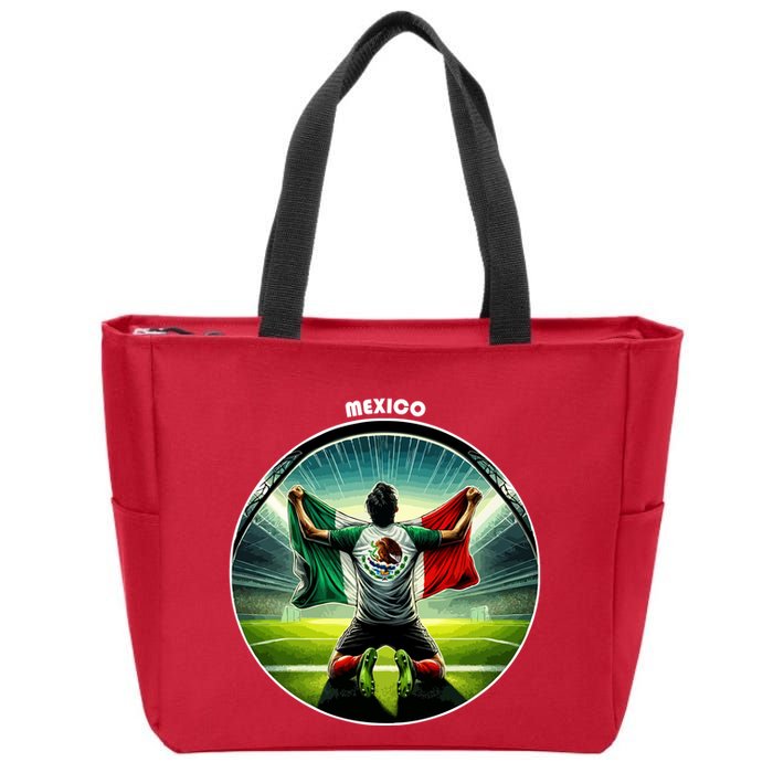 Cool Mexico National Soccer Team With Flag Zip Tote Bag