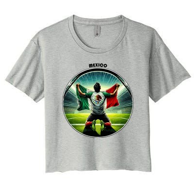 Cool Mexico National Soccer Team With Flag Women's Crop Top Tee