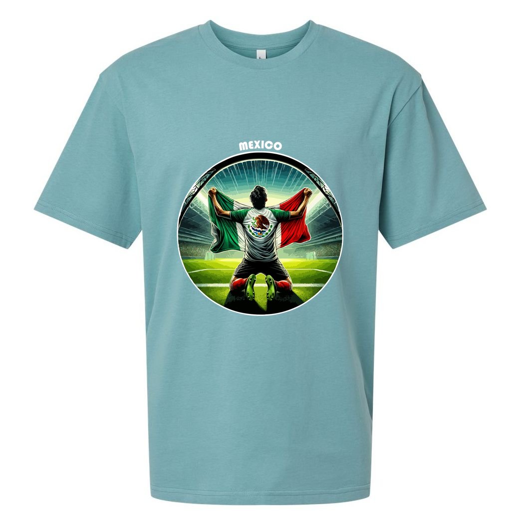 Cool Mexico National Soccer Team With Flag Sueded Cloud Jersey T-Shirt