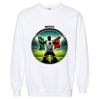 Cool Mexico National Soccer Team With Flag Garment-Dyed Sweatshirt