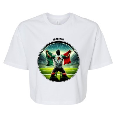 Cool Mexico National Soccer Team With Flag Bella+Canvas Jersey Crop Tee